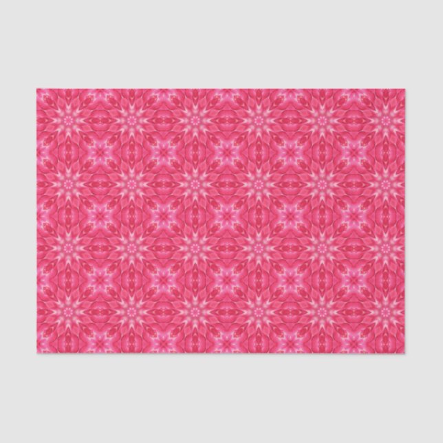 Papel De Seda Elegante Hot Pink Geométrico Patterno Girly Chic (Frente )