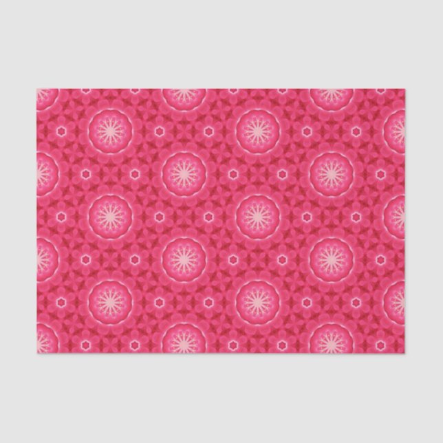 Papel De Seda Elegante Hot Pink Geométrico Patterno Girly Chic (Frente )