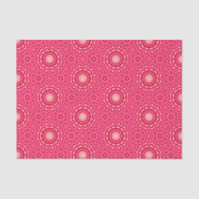 Papel De Seda Elegante Hot Pink Geométrico Patterno Girly Chic (Frente )