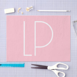 Papel De Seda Elegante inicial moderna minimalista em rosa paste
