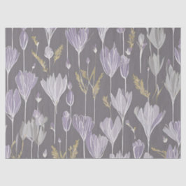 Papel De Seda Elegante Lavendar White Boho Wildflower Floral