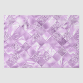 Papel De Seda Elegante Lilás Brilho Diamante Padrão de Treliça