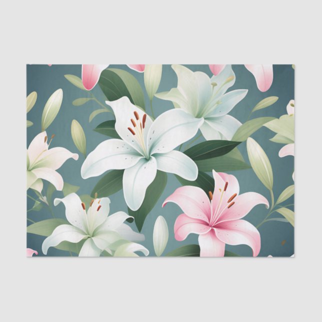 Papel De Seda Elegante Lily Pattern (Frente )