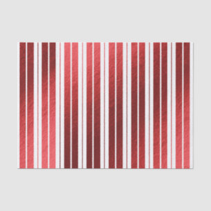 Papel De Seda Elegante Listrado de Bala Metálico Vermelho Branco