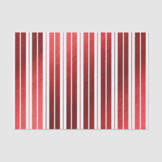 Papel De Seda Elegante Listrado de Bala Metálico Vermelho Branco