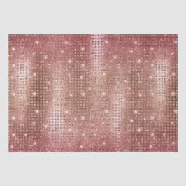 Papel De Seda Elegante Mosaico em Dourado Rosa com Brilho Metáli