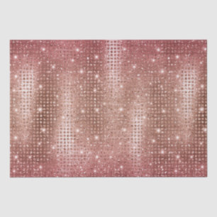 Papel De Seda Elegante Mosaico em Dourado Rosa com Brilho Metáli