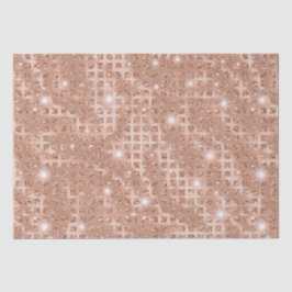 Papel De Seda Elegante Mosaico em Dourado Rosa com Brilho Metáli