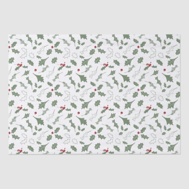 PAPEL DE SEDA ELEGANTE NATAL HOLLY (Frente )