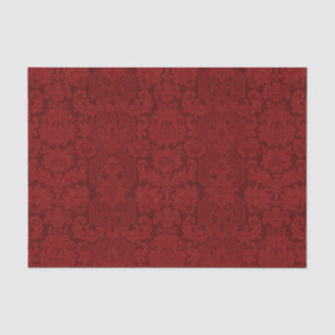 Papel De Seda Elegante Ornamentado Vermelho Victorian Damask