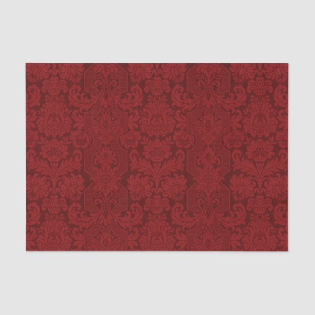 Papel De Seda Elegante Ornamentado Vermelho Victorian Damask (Frente )