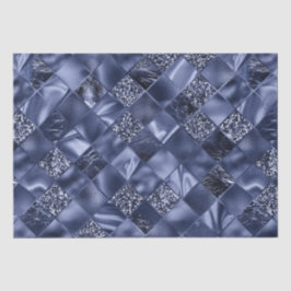 Papel De Seda Elegante padrão de treliça de diamante em azul nav