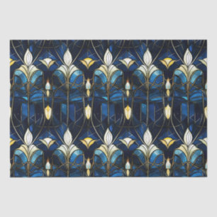 Papel De Seda Elegante padrão de vidro falso manchado de Lótus D