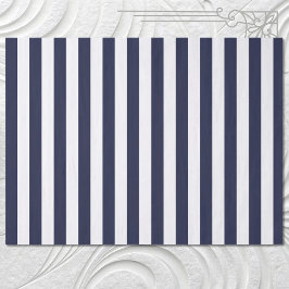 Papel De Seda Elegante padrão listado azul naval escuro e branco