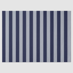 Papel De Seda Elegante padrão listrado azul marinho e azul claro