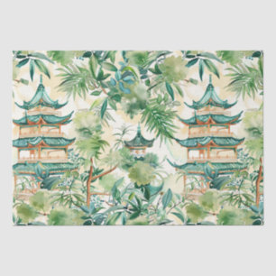 Papel De Seda Elegante Pagode de Coral Sabugueiro Botânico