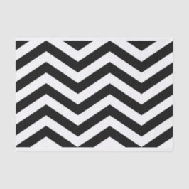 Papel De Seda Elegante Papel-chave Chevron branco-preto