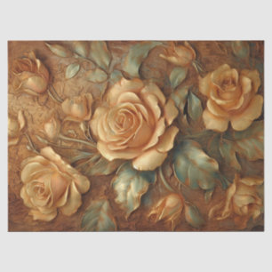 Papel De Seda Elegante para pintura de ouro, rosas franceses