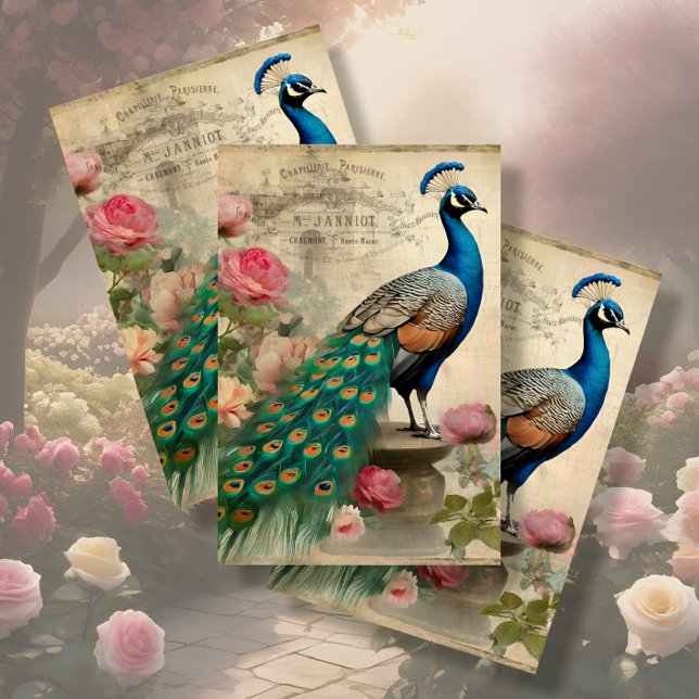 Papel De Seda Elegante Peacock Birdcage - Dissociação Floral Eph (Criador carregado)