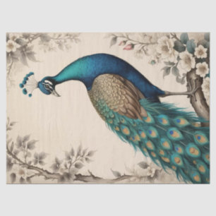Papel De Seda Elegante Peacock Vitoriano Vintage Boho