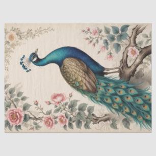 Papel De Seda Elegante Peacock Vitoriano Vintage Boho