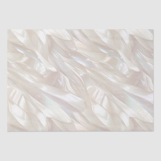 Papel De Seda Elegante Pearl White Shell Abstrato (Frente )