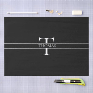 Papel De Seda Elegante Personalizado Monogramado Nome Personaliz