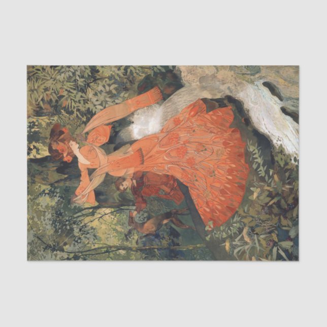 Papel De Seda Elegante perto de um Primavera, Disoupage (Frente )