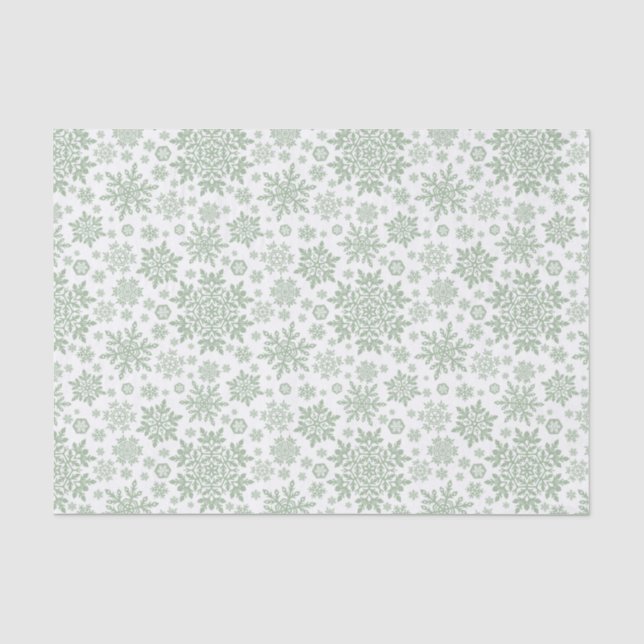 Papel De Seda Elegante Pinheiro Salgueiro Floco de Neve (Branco) (Frente )