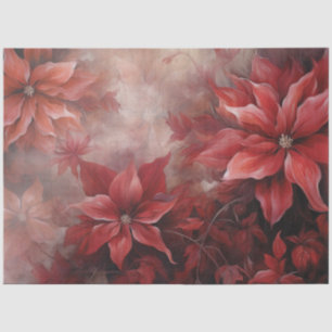 Papel De Seda Elegante Poinsettia Vermelha de Natal para Decoupa