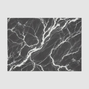Papel De Seda Elegante Preto & Branco com Aparência de Mármore G