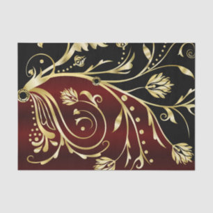 Papel De Seda Elegante, preto e dourado, vintage damask