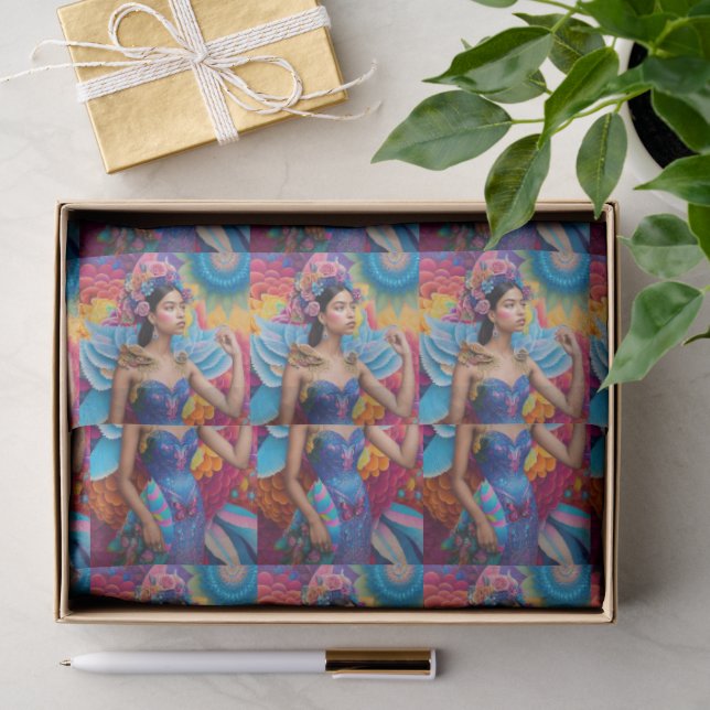 Papel De Seda Elegante princesa com asas (Presente)
