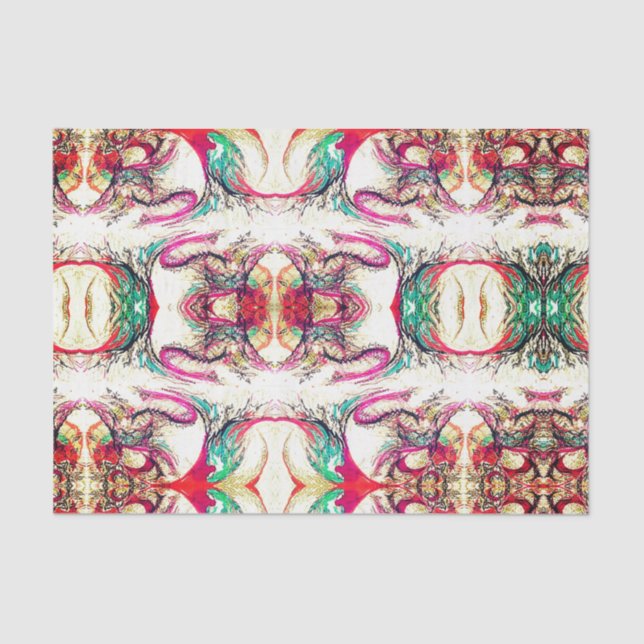 Papel De Seda Elegante púrpura, branco e abstrato verde (Frente )