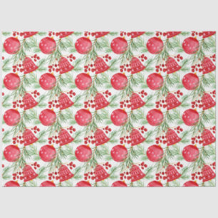 Papel De Seda Elegante Red Bells Fir Bauble Christmas