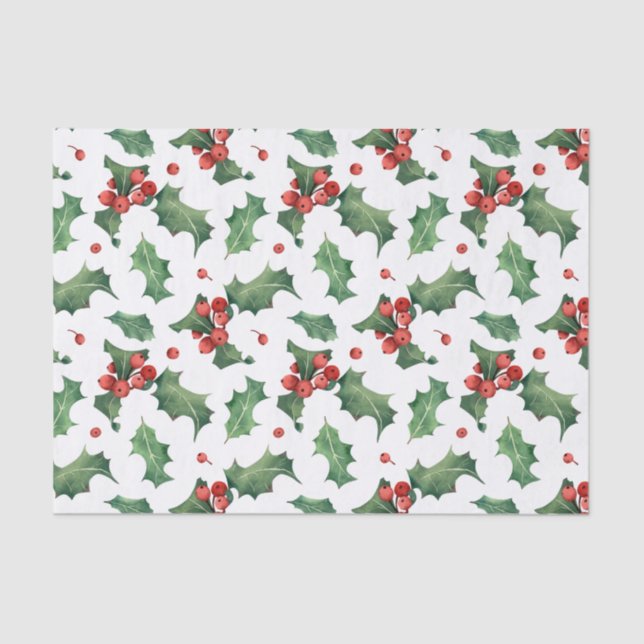 Papel De Seda Elegante Red Berry Natal (Frente )