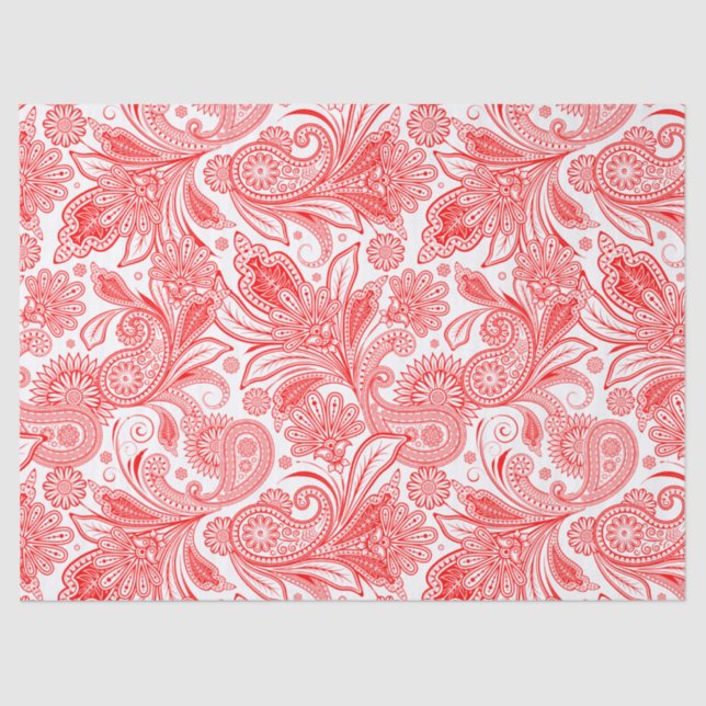 Papel De Seda Elegante Red Vintage Pattern (Frente )