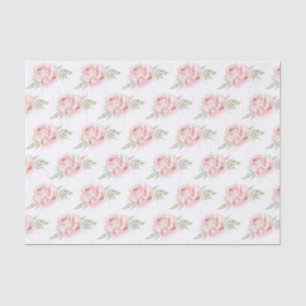 Papel De Seda Elegante Rosa Bege Floral