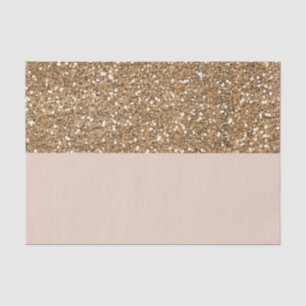 Papel De Seda Elegante Rosa Dourado Brilho Moderno Glamour Festa