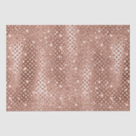 Papel De Seda Elegante Rosa Dourado Diamantes Brilho Metálico