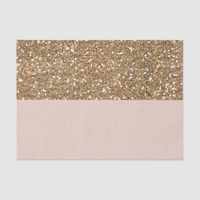 Papel De Seda Elegante Rosa Glitter Moderno Dourado Clássico Fes (Frente )
