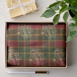 Papel De Seda Elegante Roteiro Feliz Natal Xadrez Presente