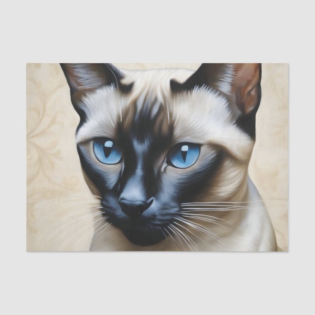 Papel De Seda Elegante Siamese Cat (Frente )