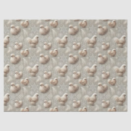 Papel De Seda Elegante Silkie Chicken Neutral Winter Gift Wrap