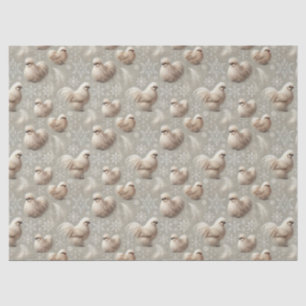 Papel De Seda Elegante Silkie Chicken Neutral Winter Gift Wrap