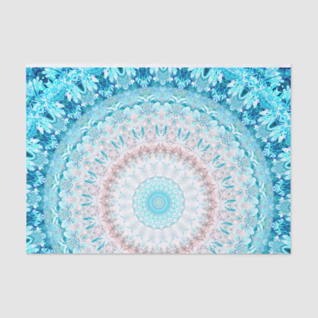 Papel De Seda Elegante Sky Blue Crystal Mandala      (Frente )