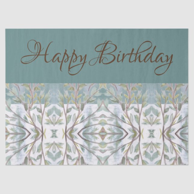 Papel De Seda Elegante Teal e Brown (Frente )