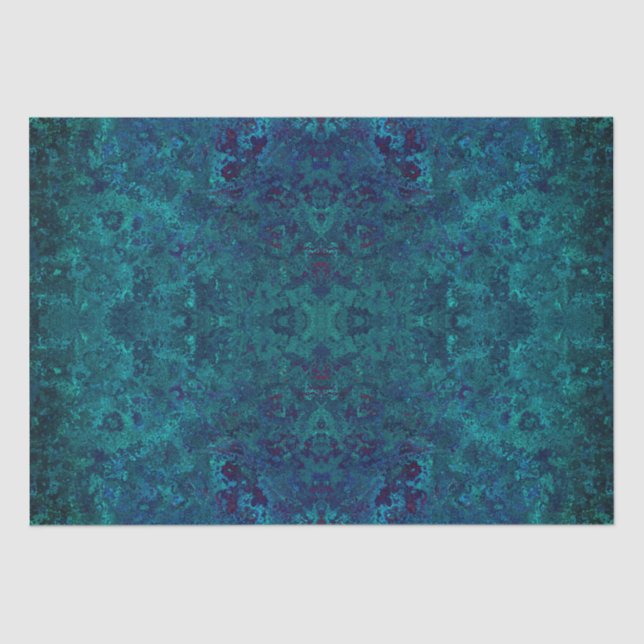 Papel De Seda Elegante Teal Turquoise Gemstone (Frente )