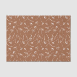 Papel De Seda Elegante Terracotta Wildflower Sketch Simple Flora