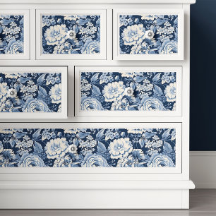 Papel De Seda Elegante Toile De Jouy Azul Floral Decoupage Franc